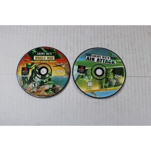 2 games: Army Men Air Attack + World War Land Sea Air (Sony PS1) Game Discs Only